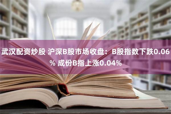 武汉配资炒股 沪深B股市场收盘：B股指数下跌0.06% 成份B指上涨0.04%