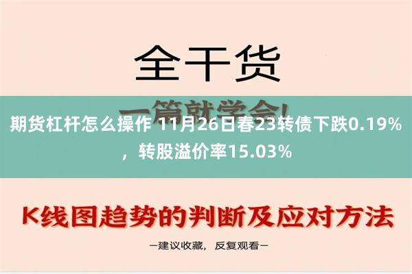 期货杠杆怎么操作 11月26日春23转债下跌0.19%，转股溢价率15.03%