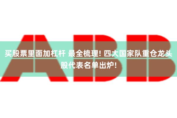 买股票里面加杠杆 最全梳理! 四大国家队重仓龙头股代表名单出炉!